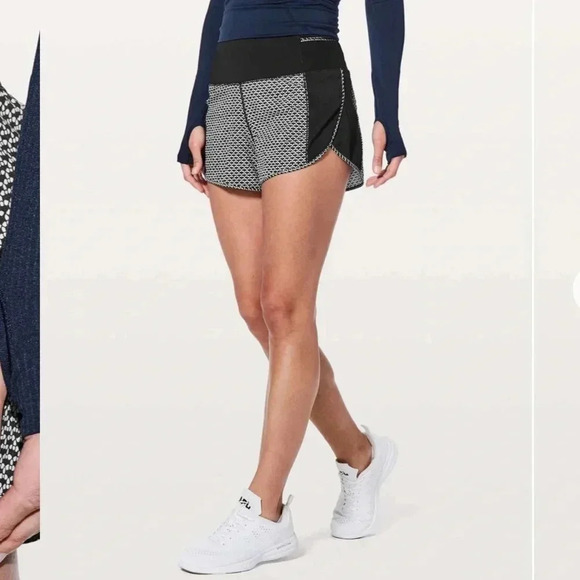Lululemon Real Quick Short *Perforated 3.5" Monochromic Black Size 4 - Picture 1 of 13